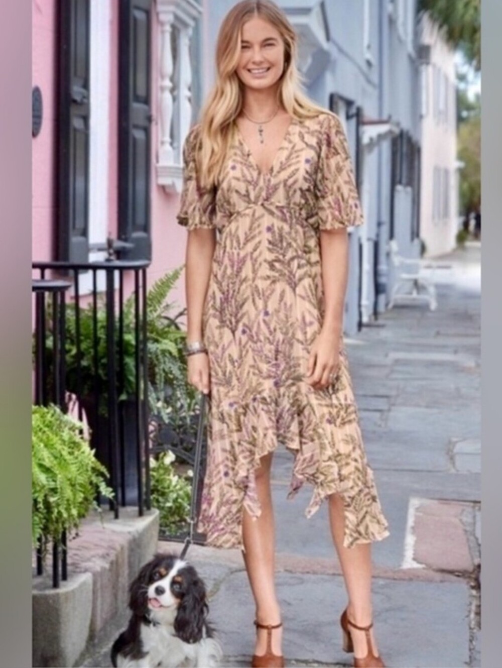 SUNDANCE Lilac Spring Floral Dress